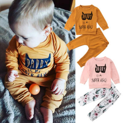 

2Pcs Newborn Baby Boy Girl Tracksuit Set Batman Clothes Top T-Shirt Pants Outfit
