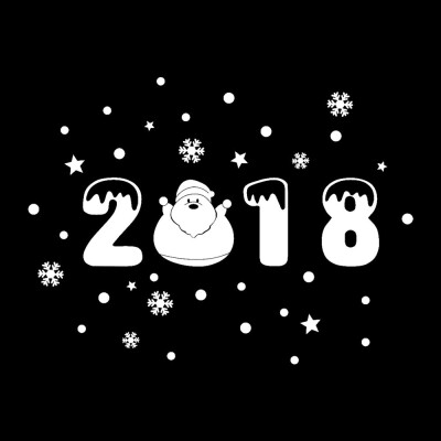 

Gobestart Happy New Year 2018 Merry Christmas Wall Sticker Home Shop Windows Decals Decor