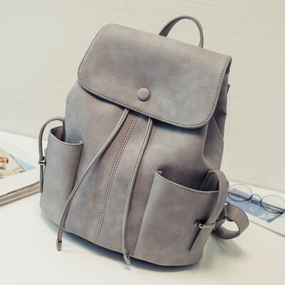 

Tailored Womens Solid Color Pleated Backpack College Style Duffel Handbag Shoulder Bag