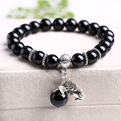 

Fashion black agate bracelet zodiac couple bracelets jewelry