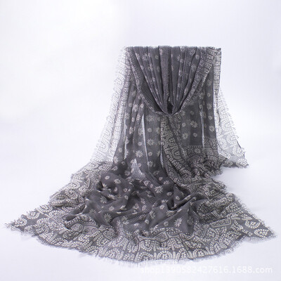 

2017 autumn&winter new lace hollow scarf scarves womens warm sheep velvet scarves sunscreen shawl wild