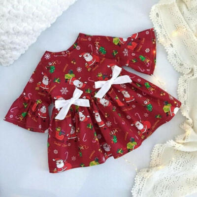 

Christmas Infant Baby Girl Flared Sleeve Bowknot Tutu Dress Xmas Party Clothes