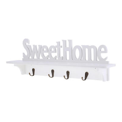 

Greensen Simple White Wooden Carved Wall Shelf Display Hanging Rack Storage Rack Home Decoration
