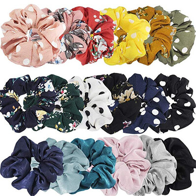 

〖Follure〗Hair Chiffon Elastics Hair Ties 18 Style Bright Colorful Bobbles Bands Women