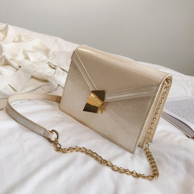 

Qiao Bani 2019 new Korean fashion Dongdaemun simple chain flip bag size single shoulder diagonal female bag