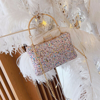 

Tailored Fashion Women Sequins Diamonds Crossbody Bag Chain Handle Bag Shoulder Bag