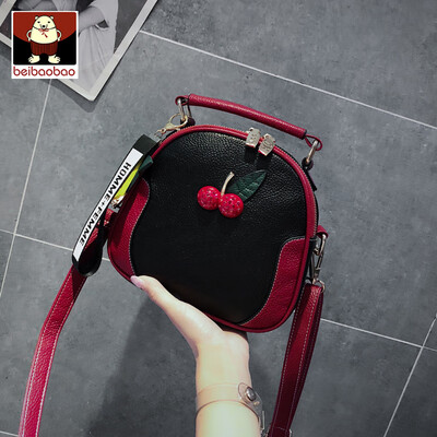

Texture bag women 2019 summer new Korean fashion color messenger bag cherry small round bag