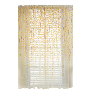 

Pastoral Style Willow Floral Window Curtain Bedroom Living Room Decor