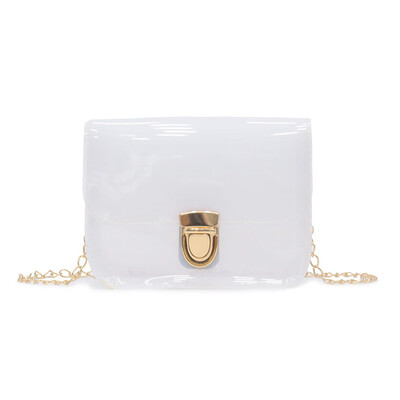 

Tailored Womens Fashion Transparent Shoulder Bag Jelly Messenger Bag Solid Color Handbag
