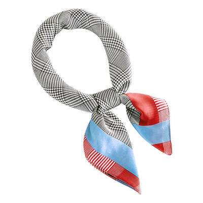 

Women Hotel Waiter Flight Attendant Print Square Imitate Silk Scarf 70x70cm