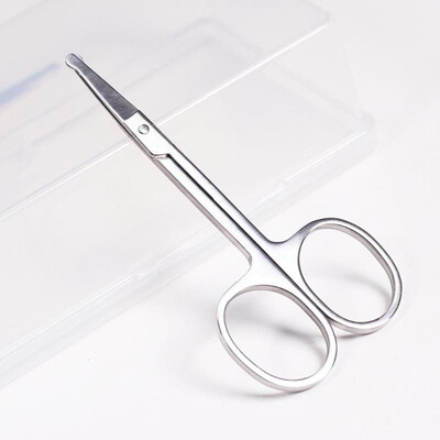 

Stainless Steel Mini Portable Round Nose Hair Scissor Beard Eyebrow Cutter