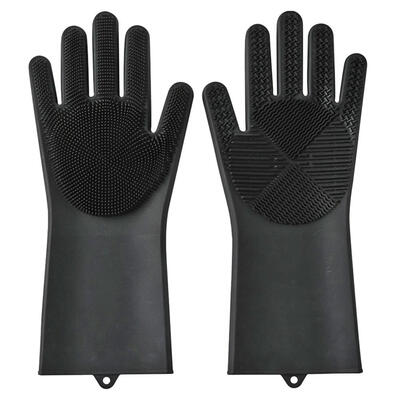 

Silicone Scrub Cleaning Gloves Household Dish Washing Mittens with Brush