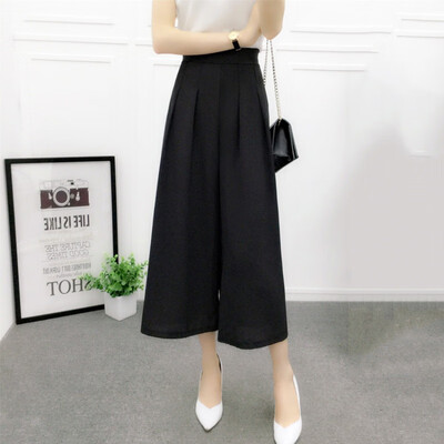 

Wide Leg Pants Women Summer Chiffon Pants High Waist Chiffon Female Loose Casual Pant Trouser For Women