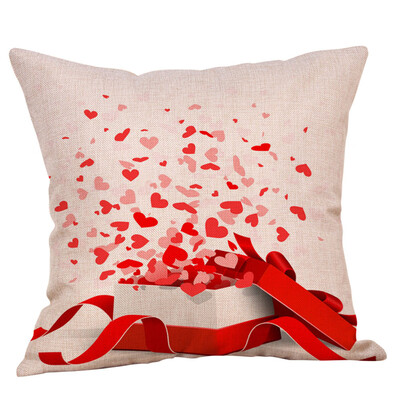 

Siaonvr Happy Valentines Pillow Cases Linen Sofa Cushion Cover Home Decor Pillow Case