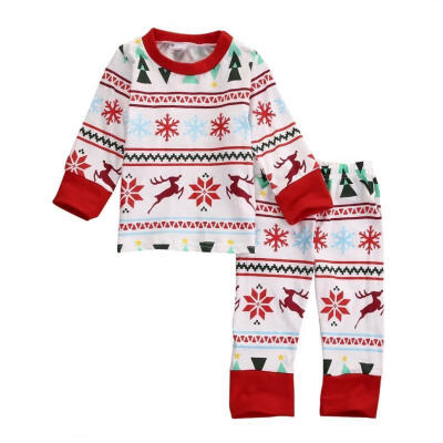 

Christmas Kids Baby Boys Girls Xmas Sleepwear Nightwear Pajamas 2Pcs Set Clothes 2-7Y