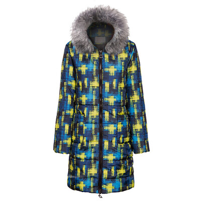 

Toponeto Womens Winter Print Long Down Cotton Ladies Hooded Coat Quilted Jacket Outwear