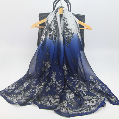 

Spring&summer new European&American fashion wild scarf mesh flower vine high-grade soft silk sun silk scarf shawl