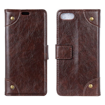 

MOONCASE Apple iPhone 78 Copper Buckle Napa Leather Case - Coffee