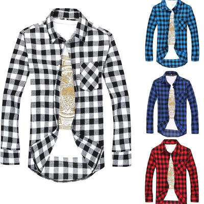 

Men&39s Plaid Check Long Sleeve Stylish Casual Shirt Slim Fit T-Shirt Tee Tops Coat