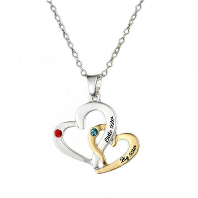 

Big Sister&Little Sister Pendant Necklace Heart Pendant Sister Jewelry