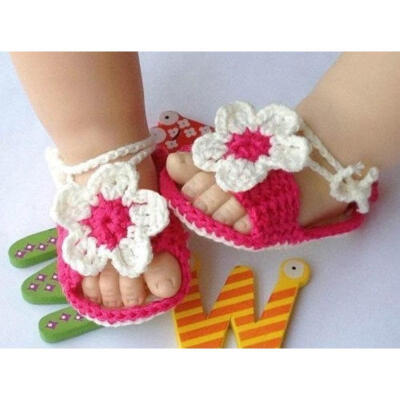 

Baby Newborn Infant Girls Crochet Knit Socks Crib Shoes Prewalker 0-12Months