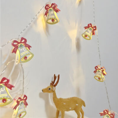 

2m Christmas String Light Bell Elk Snowman Christmas Tree Light Strings 10 Colored Lamp Party Decor For Gardens Patio Lawn