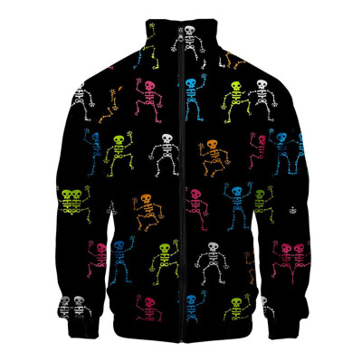 

Toponeto Mens Halloween Print Zipper Sportswear Long Sleeve Coat Jacket Outwear