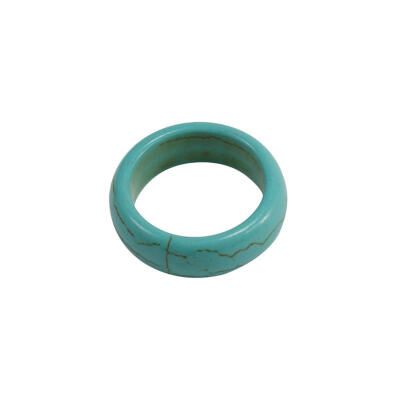 

Synthetical Howlite Wide Band Ring Turquoise about 155mm inner diameter 6mm wide