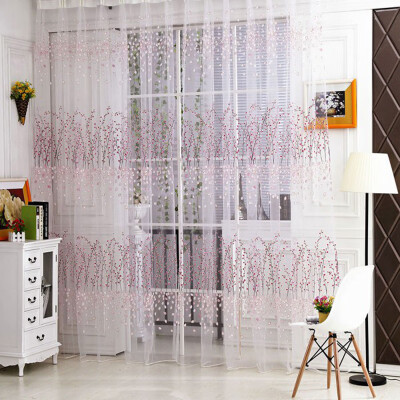 

Wintersweet Door Curtain Tulle Window Treatment Voile Tulle Drape Valances