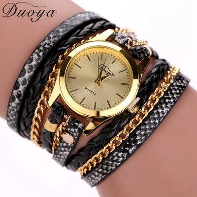 

DUOYA D015 Snake Wraps Bracelet Watch Woven Twist Trend Quartz Women\S Watch