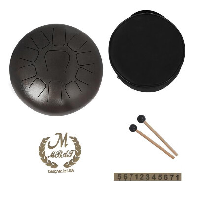 

12 Inch Steel Tongue Drum 11-Tone Hand Pan Drum Stainless Steel Percussion Instrument with Drum Mallets Carry Bags Note Sticks