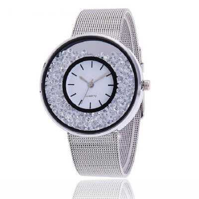 

Watch net with quicksand watch fashion net with watch dial crystal sandpaper beads