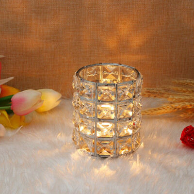 

Siaonvr Cosmetic Storage Tube Pen Holder Crystal Candle Holder Wedding Lover Decoration