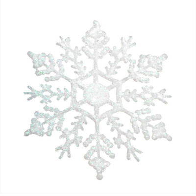 

12PcsSet Sparkly Glitter Snowflake Christmas Ornaments Xmas Tree Hanger Garland Making Decorations