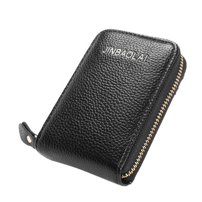 

〖Follure〗Mens Wallet Leather Credit Card Holder RFID Blocking Zipper Thin Pocket