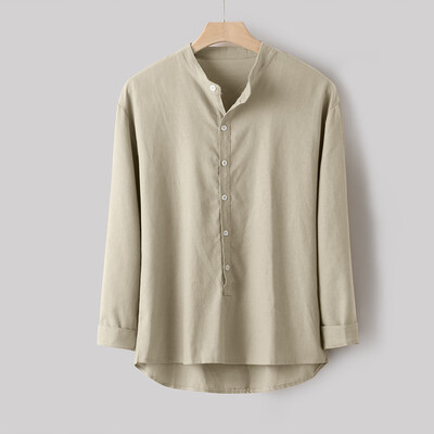 

Toponeto Fashion Mens Autumn Winter Button Casual Linen&Cotton Long Sleeve Top Blouse