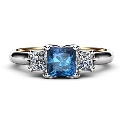 

Elegant Rings For Women Blue Sapphire 925 Silver Jewelry Wedding Ring Size 6-10