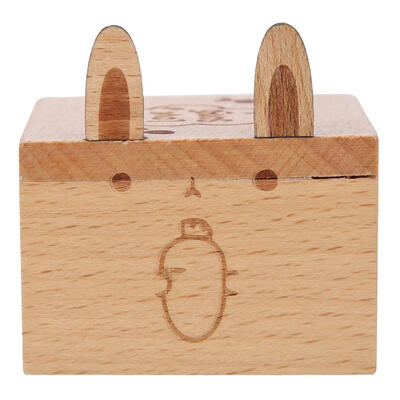 

Cartoon Animal Exquisite Wooden Hand Cranked Music Box Home Crafts Gifts