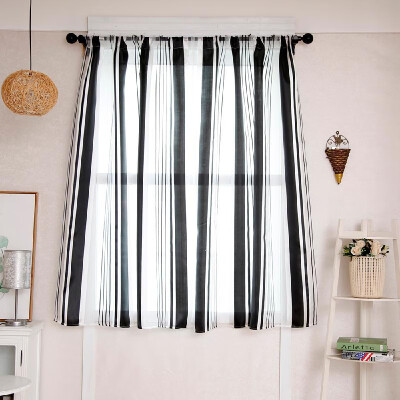 

Semi Sheer Curtain Drape Sheer Window Curtains Vertical Stripes Lace Sheer Curtain 55"X40" 1 Panel