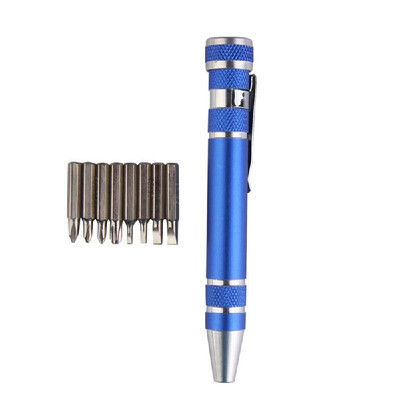 

Multi-function Pocket Eight-in-one Screwdriver with Magnetic Mini Portable Aluminum Tool Pen