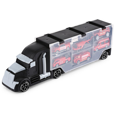 

Penglebao P867 - A6 Large Fire Container Truck Kids Trailer with Portable Handle 6 Vehicles