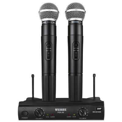 

WEISRE PGX - 58 UHF Dual Wireless Microphone Mic System for Karaoke Party KTV etc