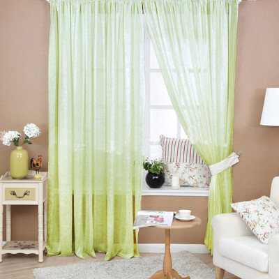 

Solid Color Window Curtain Flower Sheer Voile Tulle Valances for Bedroom