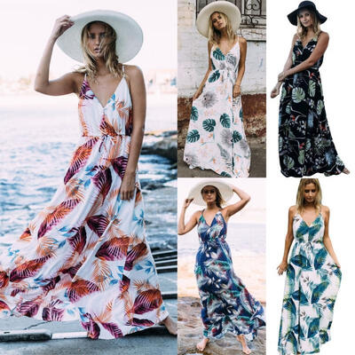 

Women&39s Summer Boho Casual Long Maxi Evening Party Cocktail Beach Dress Sundress