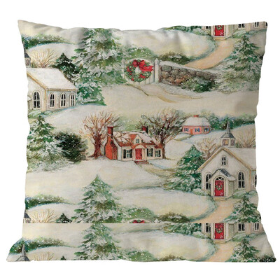 

Tailored Merry Christmas Pillow Cases Linen Sofa Cushion Cover Home Decor Pillow Core