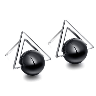 

Minimalist Aesthetic Geometric Triangle Natural Agate Earrings Tremella Jewelry