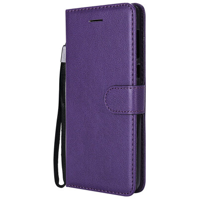 

Luxury Simple Solid Color Case For Motorola Moto G6 2018 Version Leather Card Slot Lanyard Phone Cover New Fundas P06G