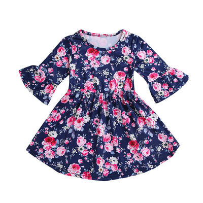 

Baby Girl Floral Print Dress Kids Long Sleeve Spring Autumn Dress Clothing