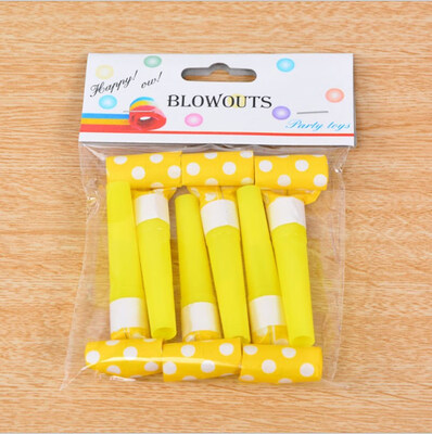 

FUNNYBUNNY Toys Party Pack of 6 Musical Blow Outs Birthday Party Favors New Years Party Noisemakers 6 Party Blowouts Whistles