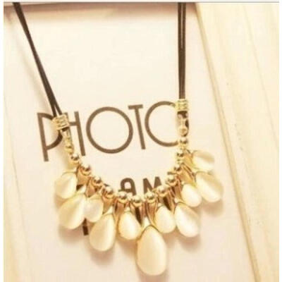 

Women Fashion Charm Chunky Crystal Statement Bib Chain Choker Pendant Necklace Waterdrop Jewelry Gold